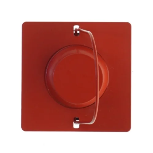 Rød jule lanterne med svampedekoration (str. 9,5x15 cm)