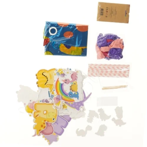 Dinosaur pynt til børnefødselsdage - pastelfarvet