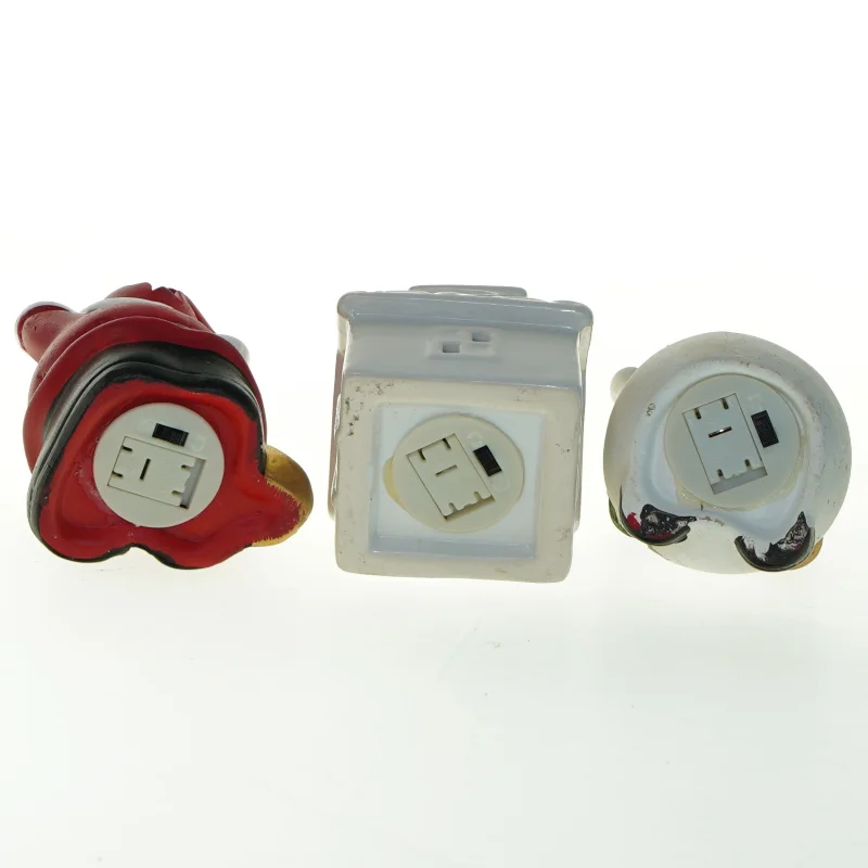 Tre led lys dekorationer med blink og farveskift   (str. 12x8 cm)