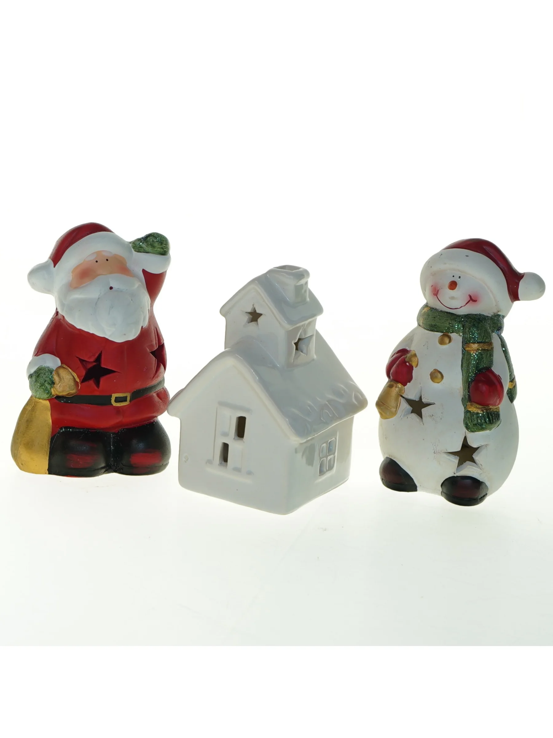 Tre led lys dekorationer med blink og farveskift   (str. 12x8 cm)