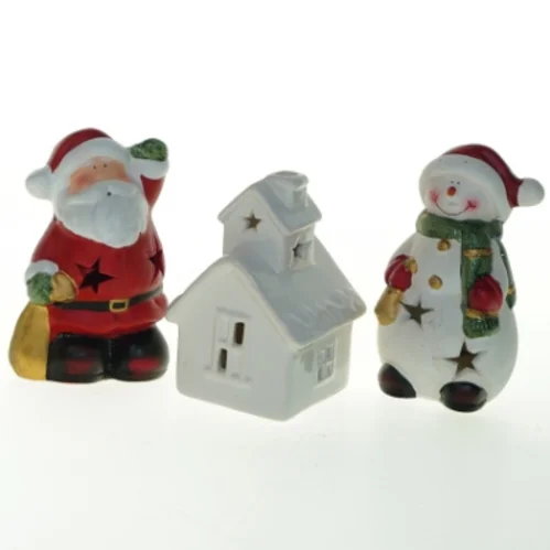 Tre led lys dekorationer med blink og farveskift   (str. 12x8 cm)