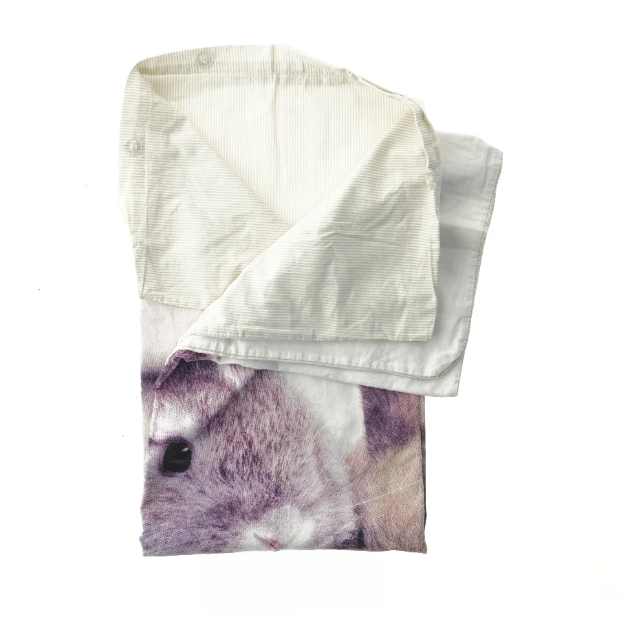 Baby dynebetræk med kaninmotiv (str. 90x70 cm)