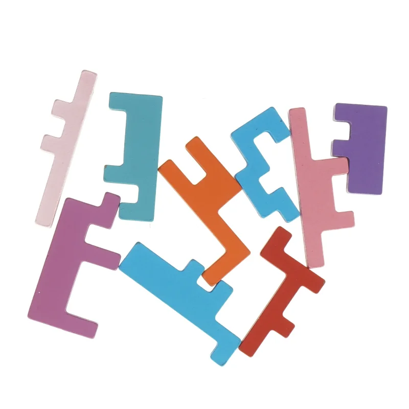 Farverige træklodser fra Flying Tiger (str. 8 x 1,5 cm)