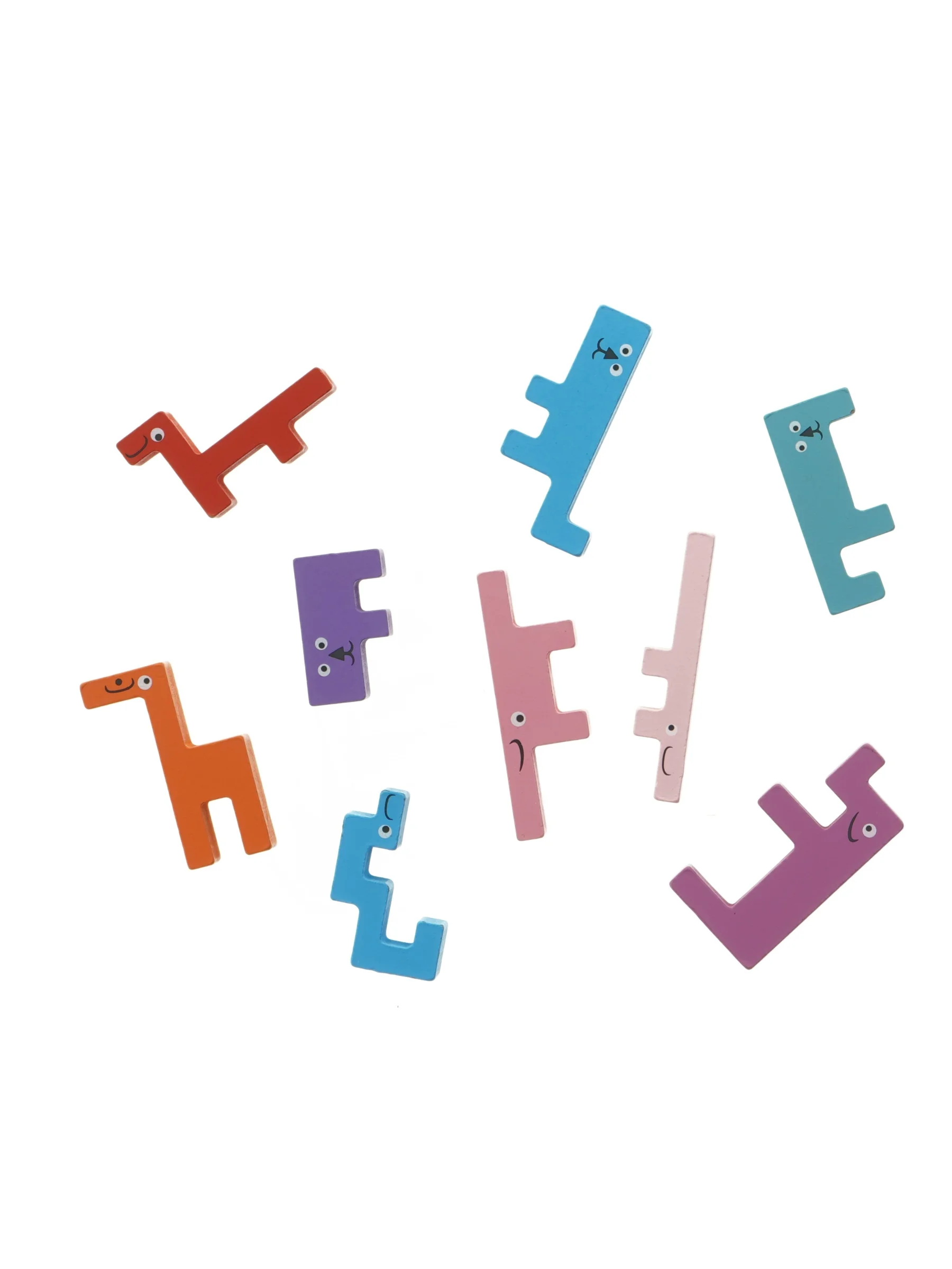 Farverige træklodser fra Flying Tiger (str. 8 x 1,5 cm)