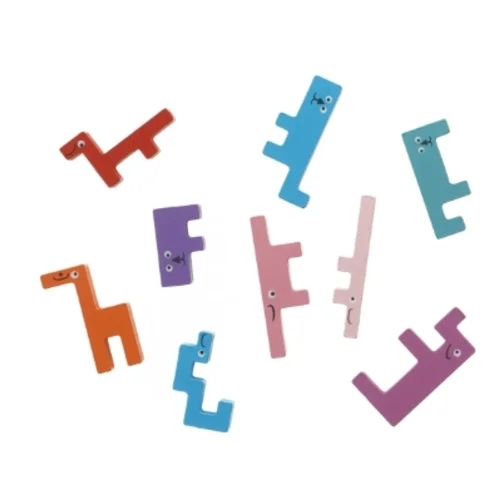 Farverige træklodser fra Flying Tiger (str. 8 x 1,5 cm)