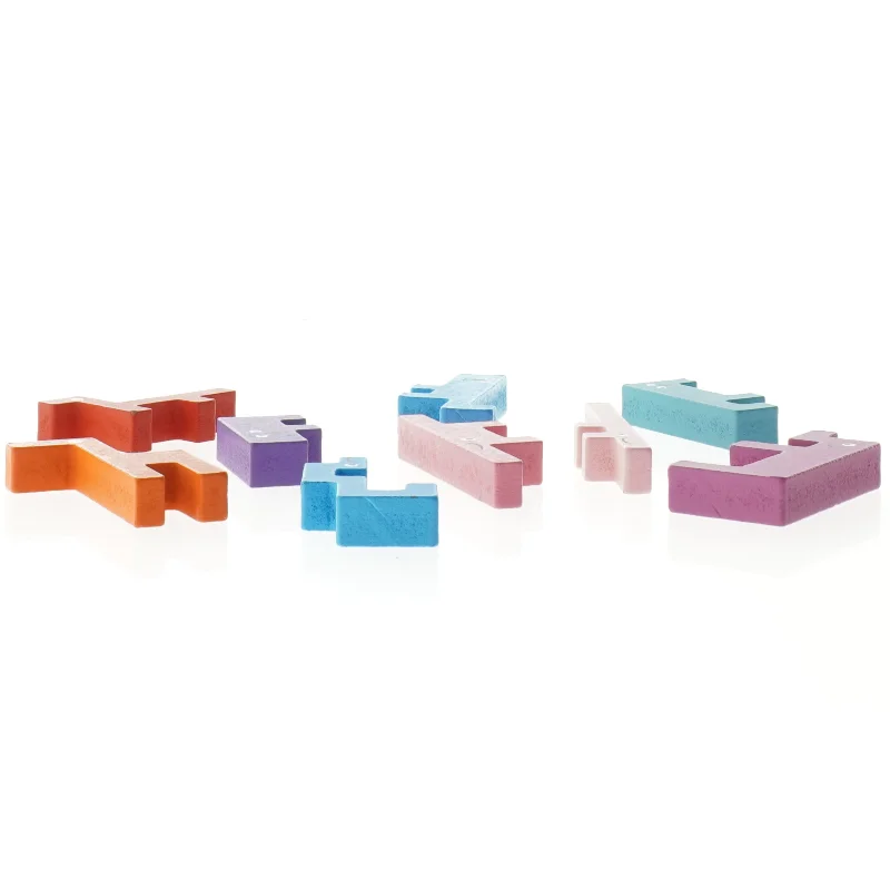 Farverige træklodser fra Flying Tiger (str. 8 x 1,5 cm)