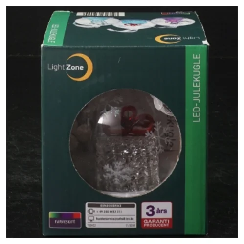 LED-julekugle med farveskift fra Light Zone (str. Ø 7 cm)