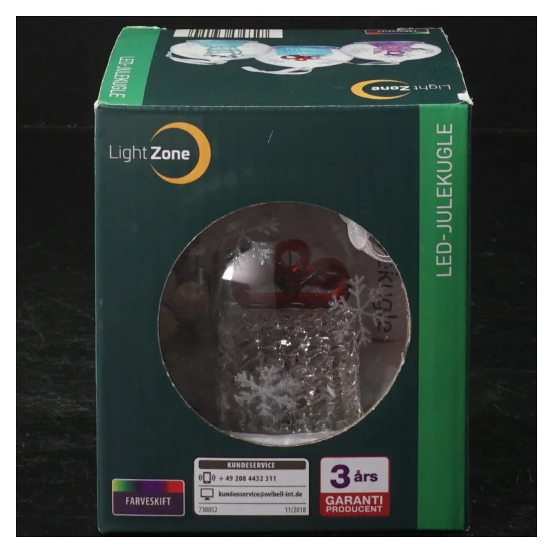 LED-julekugle med farveskift fra Light Zone (str. Ø 7 cm)