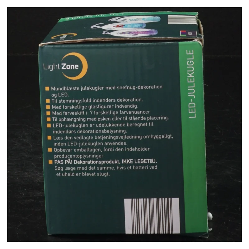 LED-julekugle med farveskift fra Light Zone (str. Ø 7 cm)