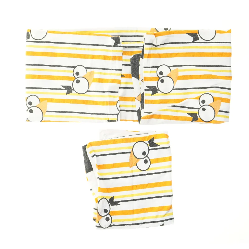 Baby sengetøj med uglemotiv  (str. 90x63 & 38x42,5 cm)