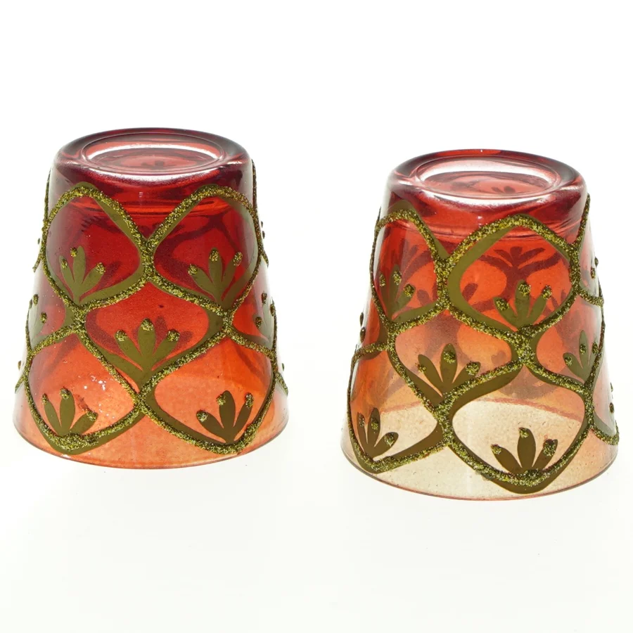 Dekorative glaslysestager (str. Ø. 6,5 cm. h. 6,5 cm)