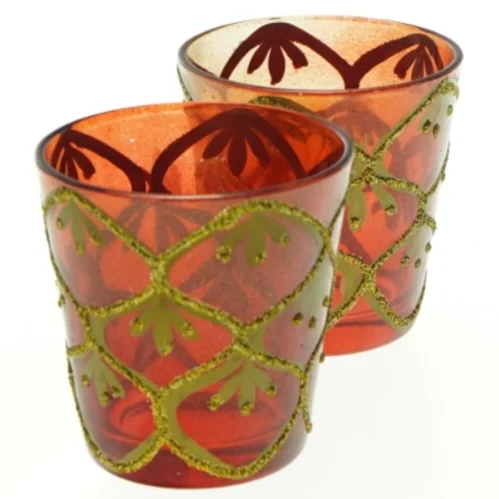 Dekorative glaslysestager (str. Ø. 6,5 cm. h. 6,5 cm)