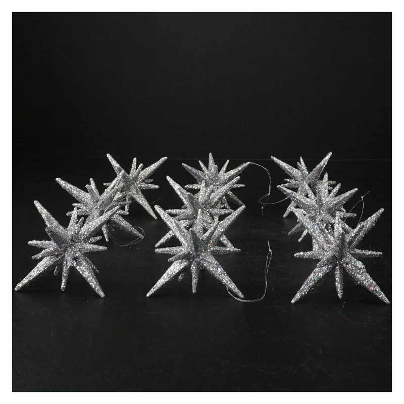 Glitrende snefnug dekorationer (str. 10 cm)