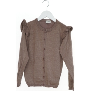 Friends jule glimmer børne cardigan str. 128 med Pynteflæser og glimmer 