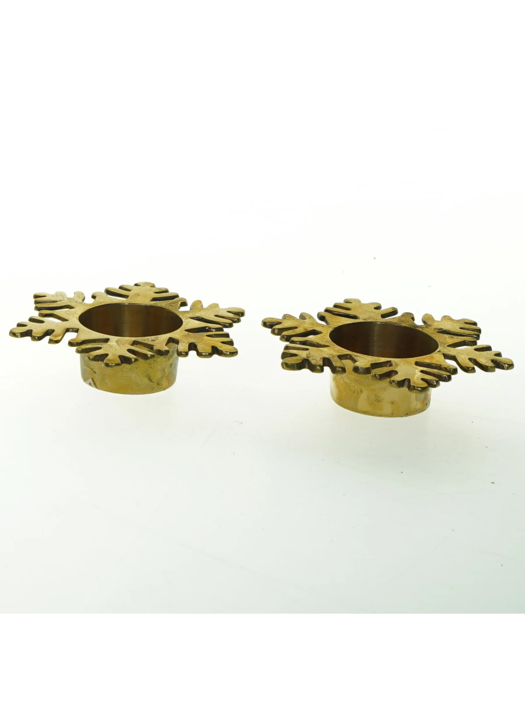 Gyldne snefnug lysstage (str. 11x3 cm)