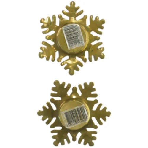 Gyldne snefnug lysstage (str. 11x3 cm)