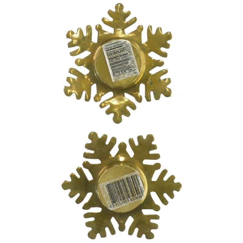 Gyldne snefnug lysstage (str. 11x3 cm)