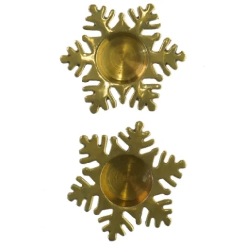 Gyldne snefnug lysstage (str. 11x3 cm)