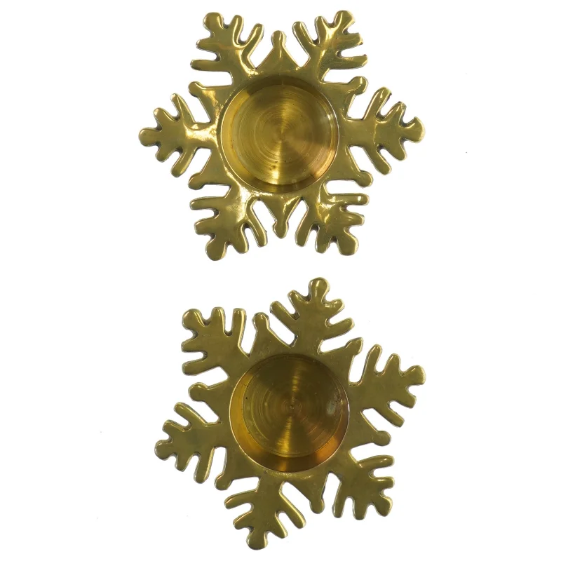 Gyldne snefnug lysstage (str. 11x3 cm)