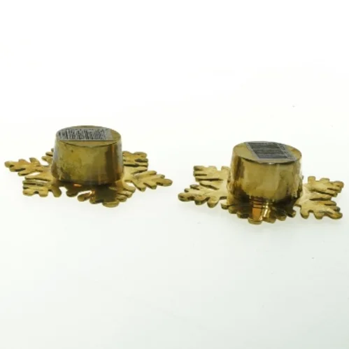 Gyldne snefnug lysstage (str. 11x3 cm)