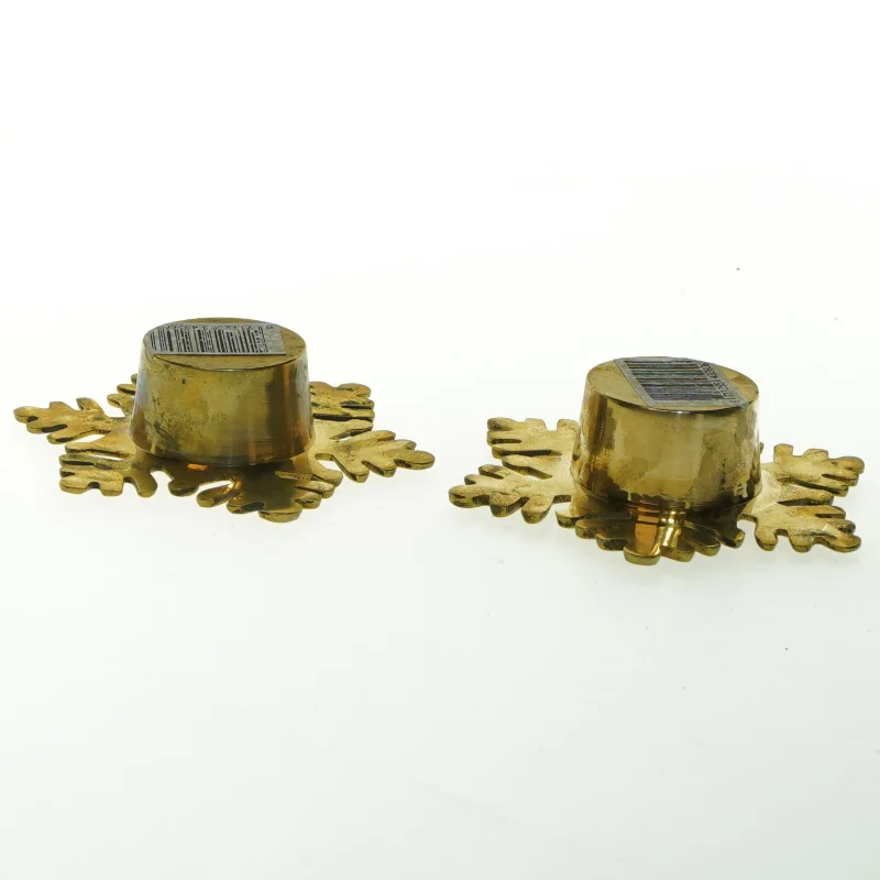 Gyldne snefnug lysstage (str. 11x3 cm)