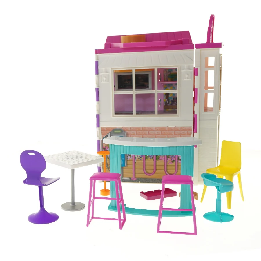 Barbie café legesæt/restaurant med møbler fra Barbie (str. 30,5x39,5x12 cm)