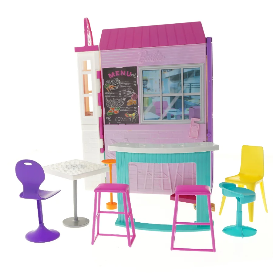 Barbie café legesæt/restaurant med møbler fra Barbie (str. 30,5x39,5x12 cm)