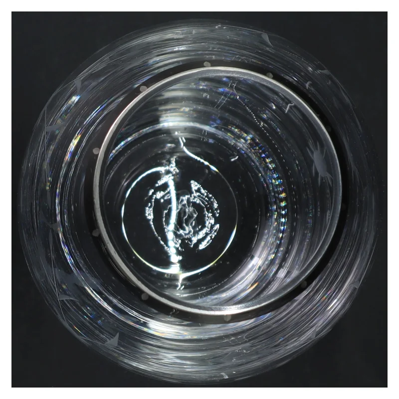 Dekoreret glasvase fra Herstal (str. H. 22 cm. ø. 14 cm)