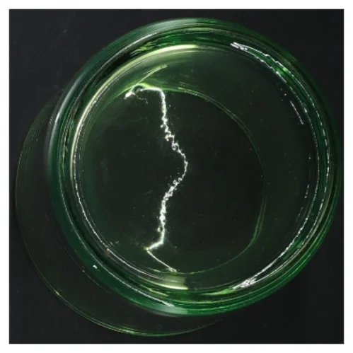 Grøn lysestage til fyrfadslys(str. H. 14 cm)