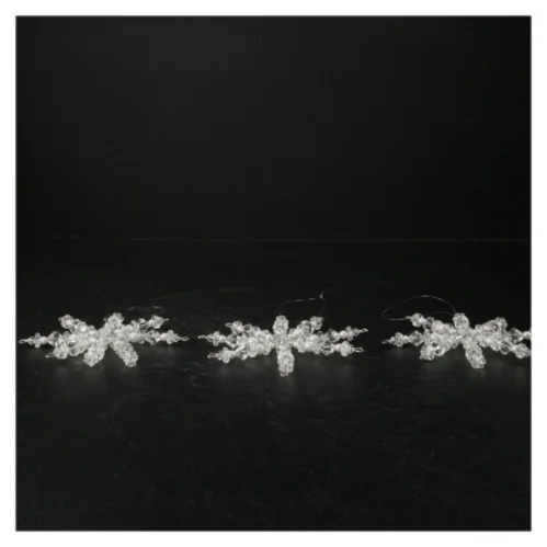 Krystallignende jule snefnugdekorationer (str. Ø. 12,5 cm)