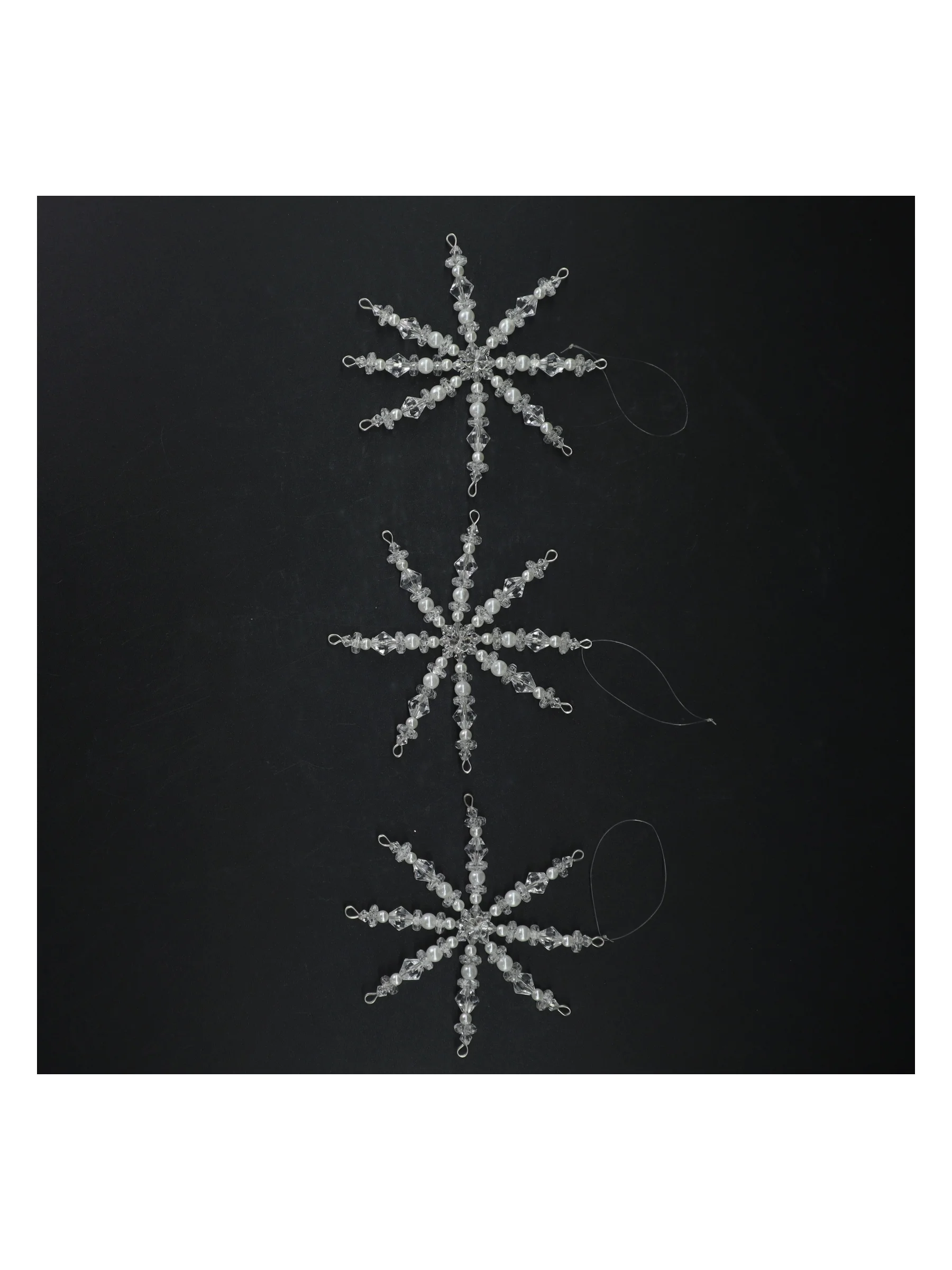 Krystallignende jule snefnugdekorationer (str. Ø. 12,5 cm)