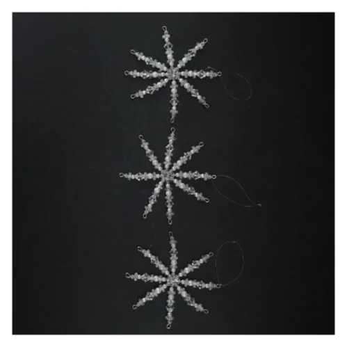 Krystallignende jule snefnugdekorationer (str. Ø. 12,5 cm)