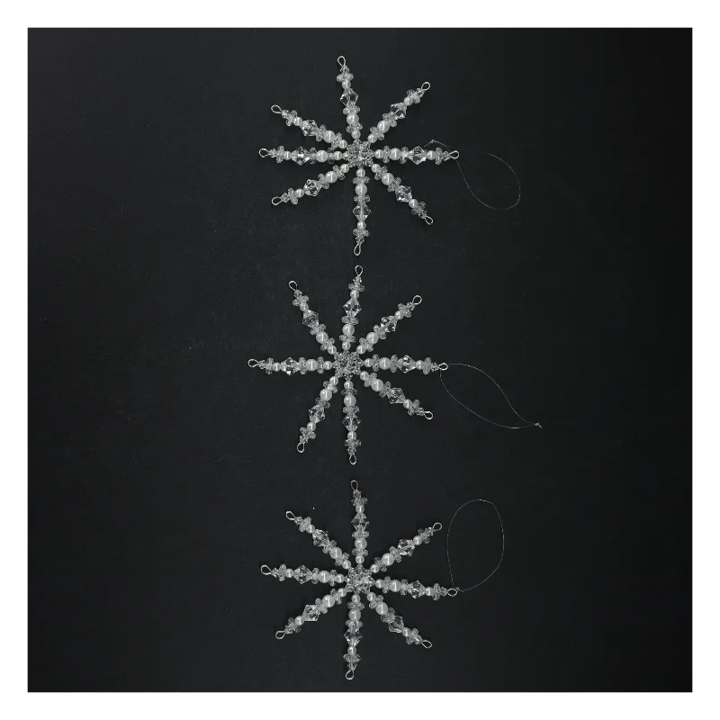 Krystallignende jule snefnugdekorationer (str. Ø. 12,5 cm)