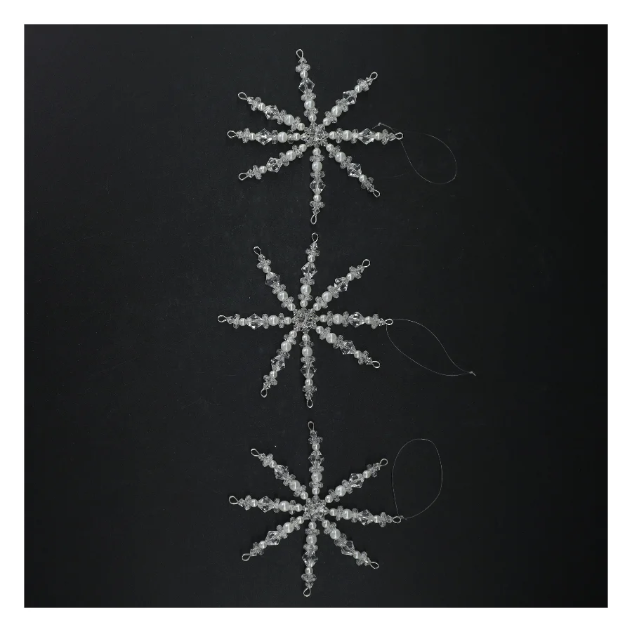Krystallignende jule snefnugdekorationer (str. Ø. 12,5 cm)