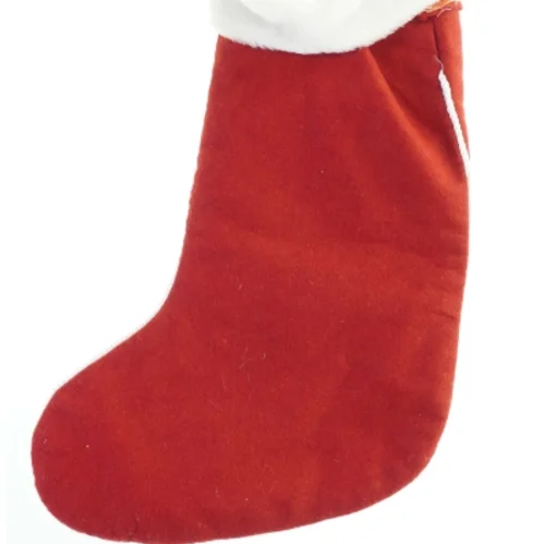 Rød julesok med tekst (str. 45x32 cm)