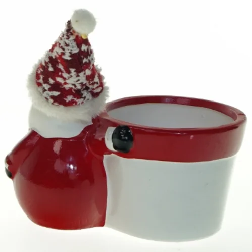 Lille jule potte med julemandsfigur fra Nikolaus Mix (str. 17x12x10 cm)
