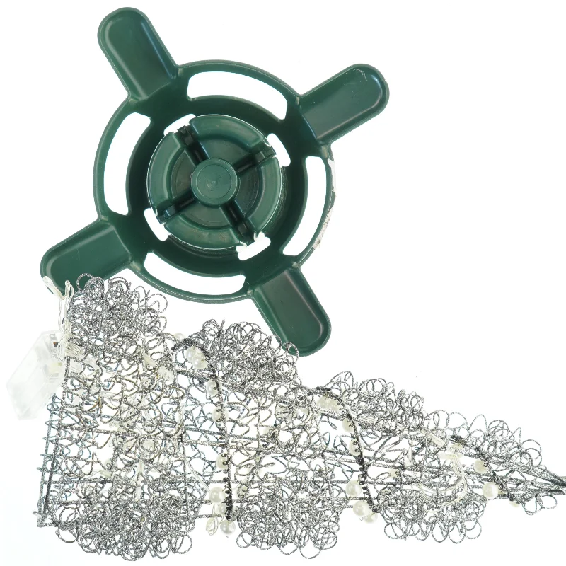 Lys formet som juletræ (batteri) samt lille juletræsfod (str. 29x43 cm)