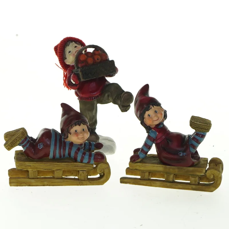 Julenisser på kælke  (str. 11x10 cm)