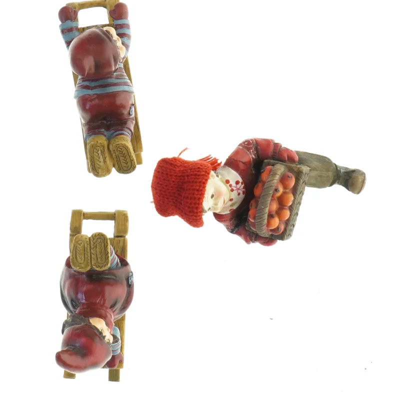 Julenisser på kælke  (str. 11x10 cm)