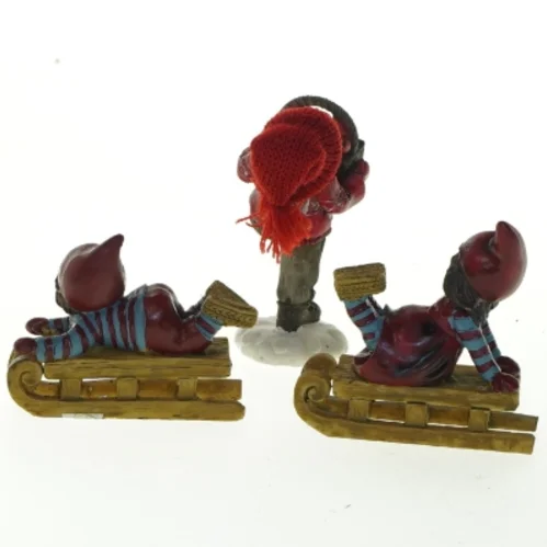 Julenisser på kælke  (str. 11x10 cm)