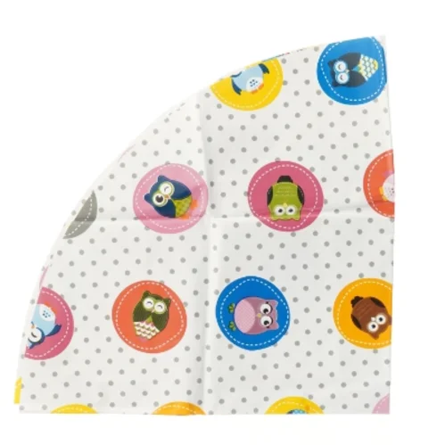 Rund voksdug til børn med ugler (str. Ø 102 cm)