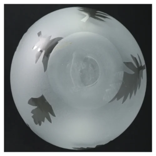 Mat hvid glasvase med blade design fra Bülow (str. H. 35 cm)