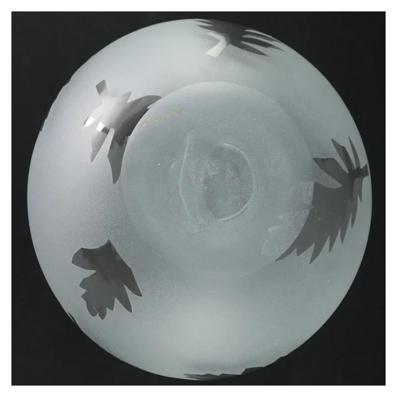 Mat hvid glasvase med blade design fra Bülow (str. H. 35 cm)