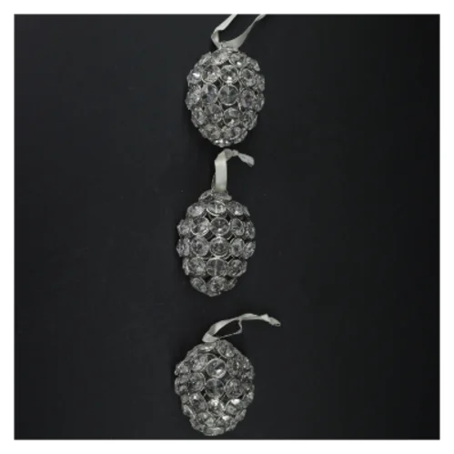 Krystalkugle julepynt (str. 9 x. 7,5 cm)