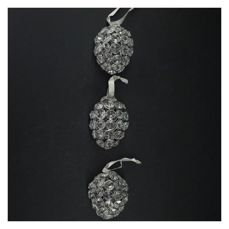 Krystalkugle julepynt (str. 9 x. 7,5 cm)