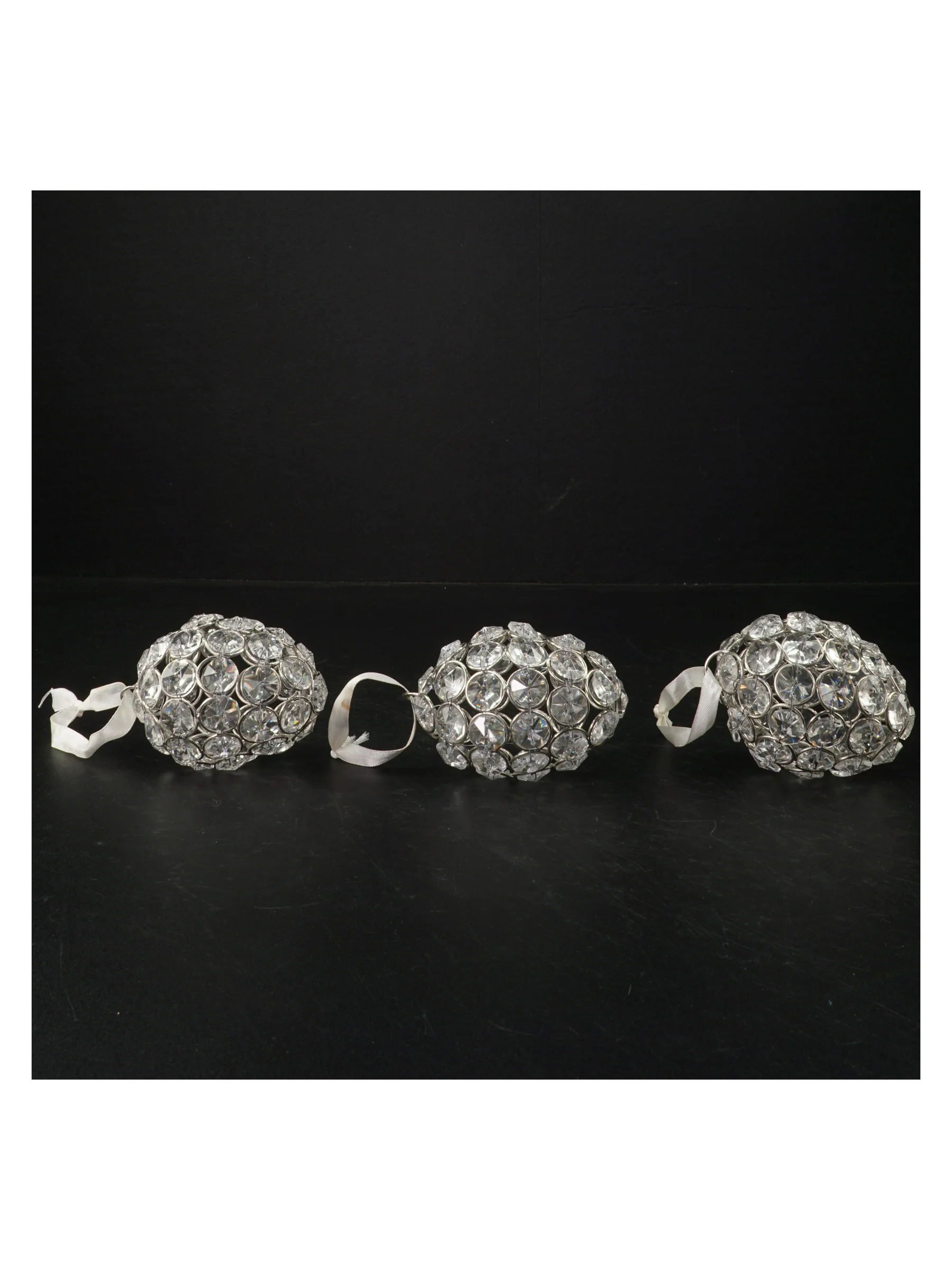 Krystalkugle julepynt (str. 9 x. 7,5 cm)