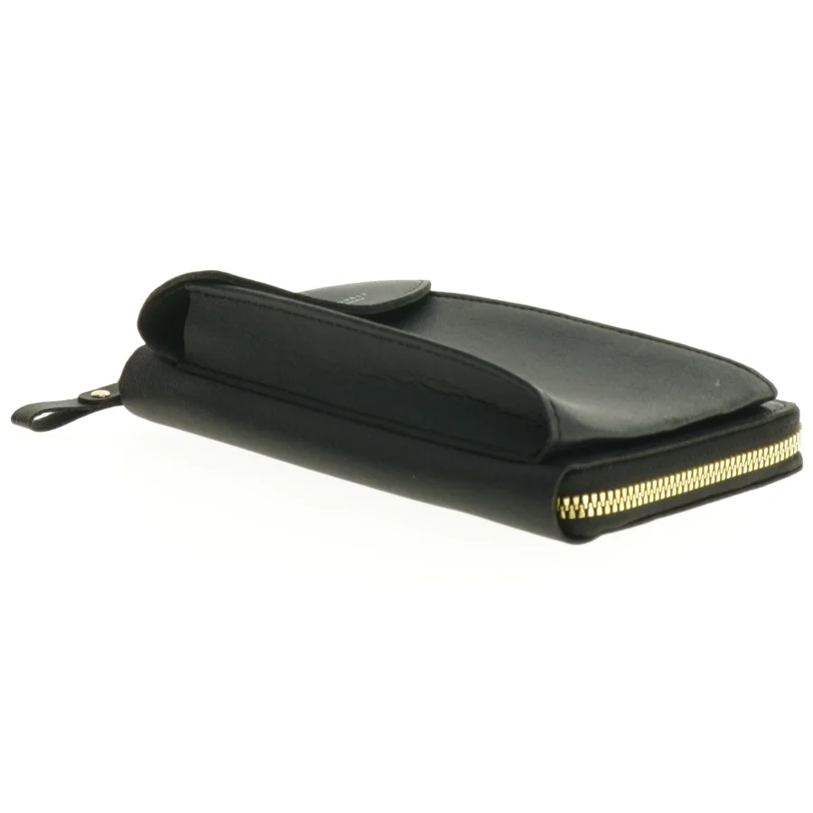 Sort læderpung og telefonhylster med rem fra Forever Lovely (str. 19 x 12 cm)