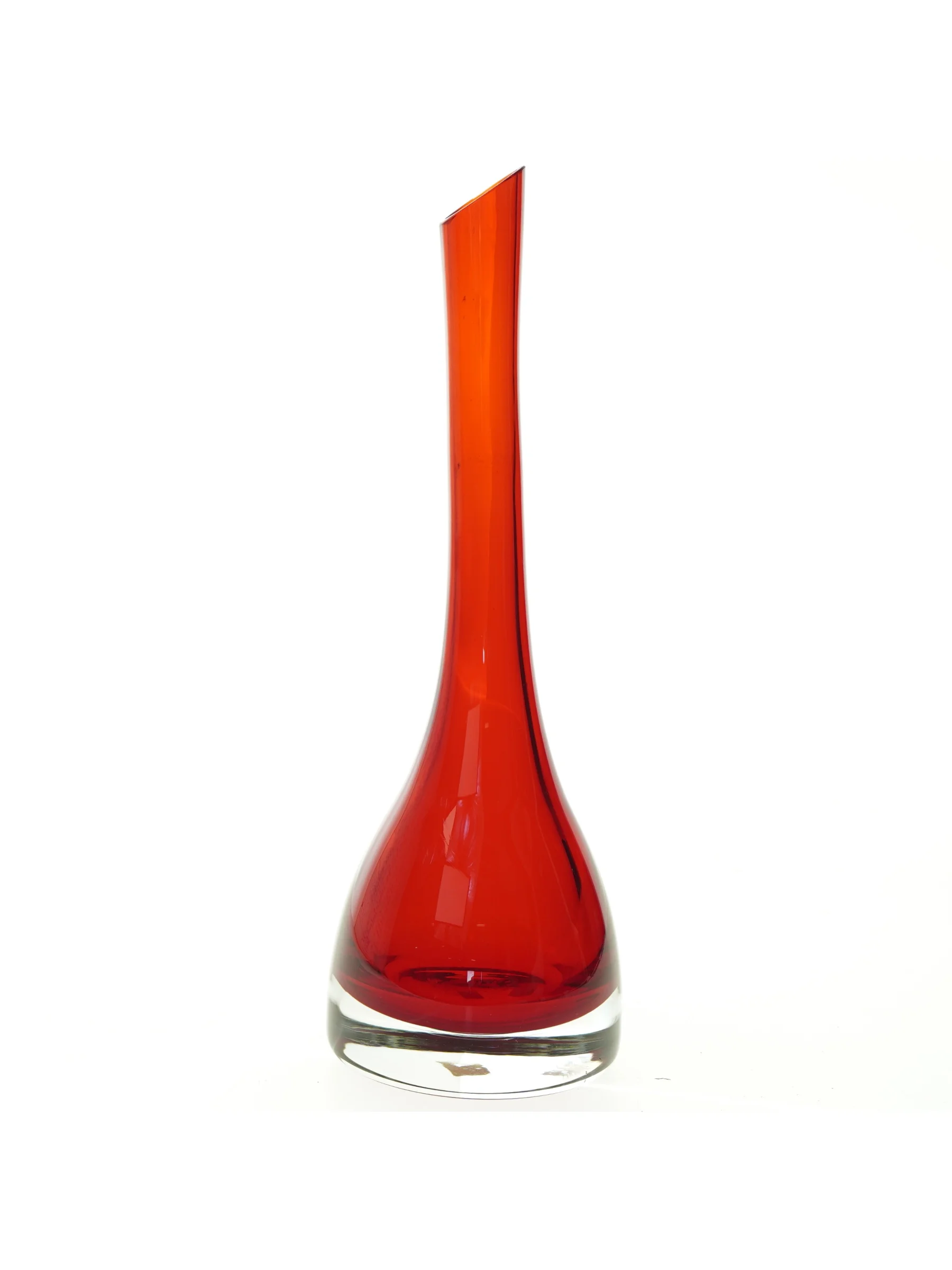 Rød glasvase (str. H. 30 cm)