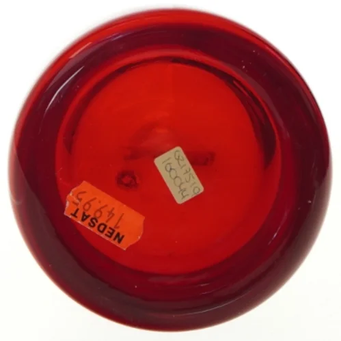 Rød glasvase (str. H. 30 cm)