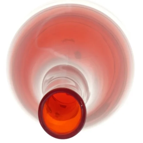 Rød glasvase (str. H. 30 cm)